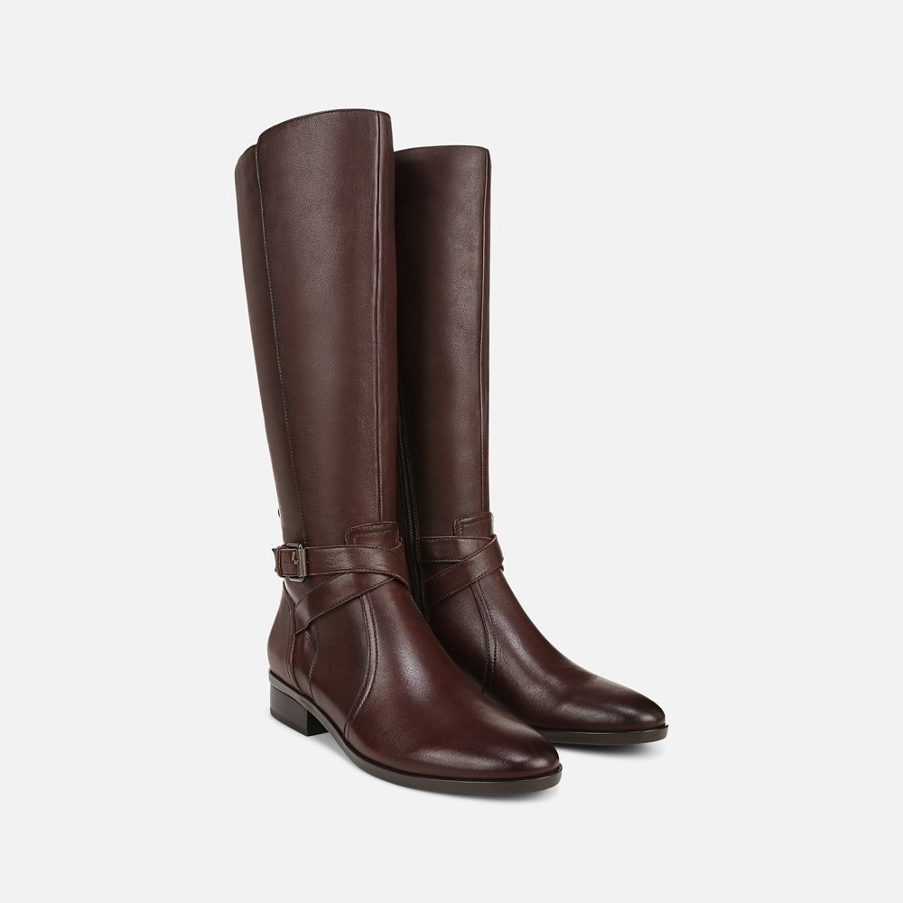 Elegant Brown Leather Knee-High Boots